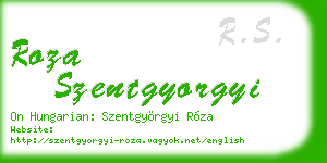 roza szentgyorgyi business card